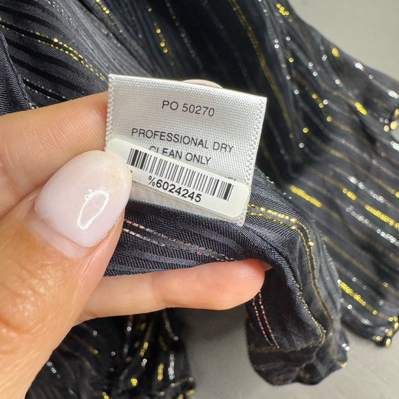 MISA Los Angeles Striped Floral Long Dress - Picture 6 of 8